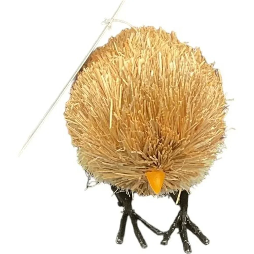 Target Bullseye Easter Natural Straw Bird Chick Decor Gold & White